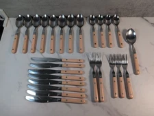 Vintage Washington Forge Mardi Gras Mauve Pink Stainless Flatware Set of 26