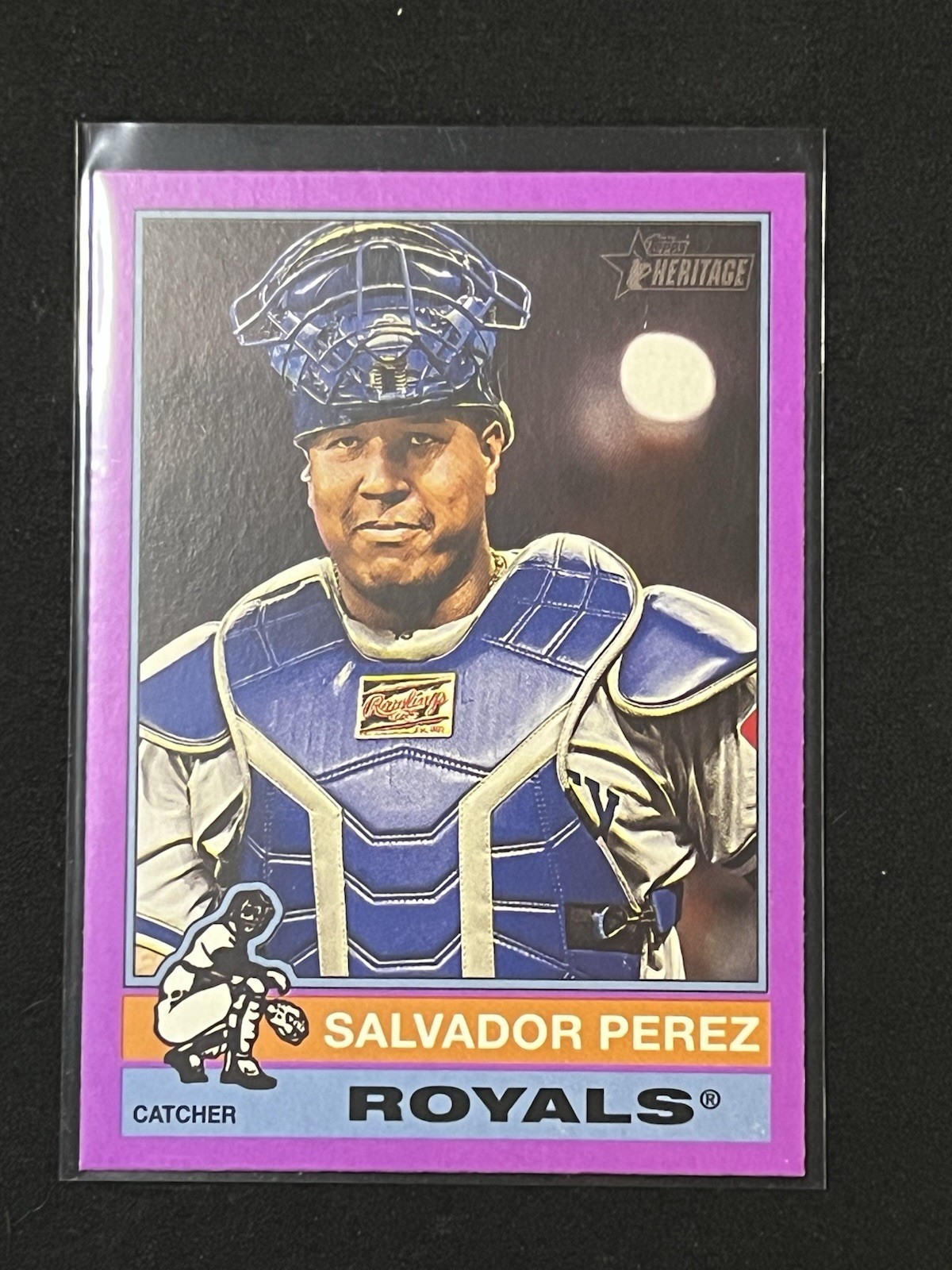 2025 Topps Heritage - Salvador Perez #21 Light Purple Border Kansas City Royals