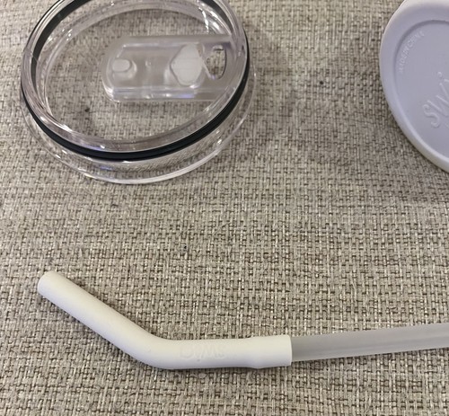 Neu ohne Etikett Swig 40 Unzen Mega Becher GLAMAZON GOLD weiß mit glänzenden Punkten Griff Deckel Strohhalm - Bild 6 von 11