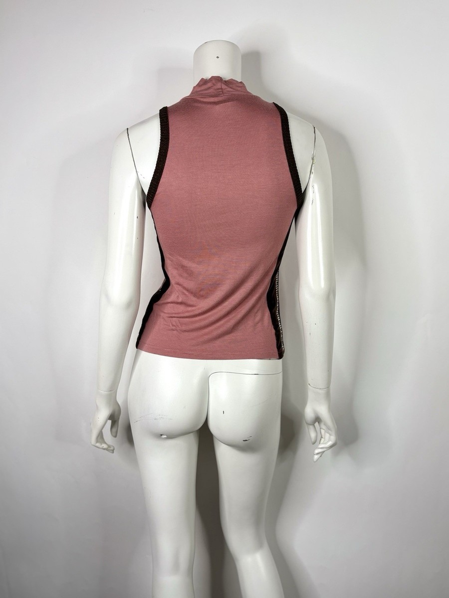 Vtg Dolce & Gabbana D&G Pink Crystal Embellished 'Sex' Top S