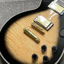 Electric Guitar Flamed Top Soild Body Gold Hardware Stainless Steel Fret Black