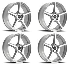 Set 4 16" Motiv 433MS Blade 16x7.5 5x4.5 Gloss Silver Machined Face 40mm w/ Lugs