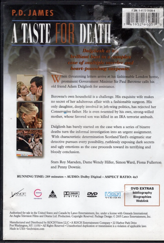 PD James - A Taste for Death - DVD - MUY BUENO - Imagen 2 de 2