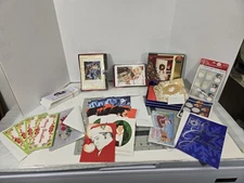 Mixed Lot Christmas Greeting Cards & Stickers – 1 Sealed Box + Open Sets