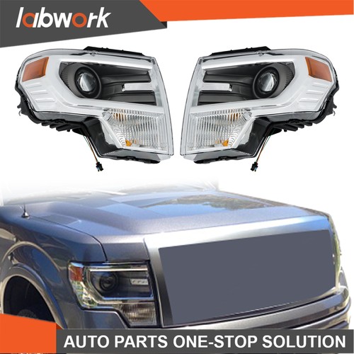 Labwork Headlight For Ford F150 2013-2014 D3S&HID Projector Electroplated LH+RH - Picture 2 of 17