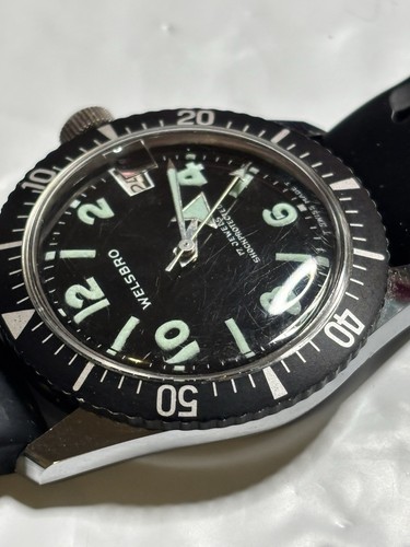 Vintage Welsbro Swiss Made Skin Diver, Replaced AS1803 Movement, Running Great! - Picture 4 of 17