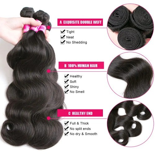 2025 Body Wave Bundles Human Hair Brazilian Hair Weave 1/3/4 Bundle Deals - Bild 2 von 22