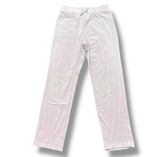 Faded Glory Girls Velvet Velour Pants Casual Blush Pink Rhinestone Butterfly Lrg