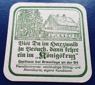 Beer mat brewery Härke beer Peine inn Königskrug Braunlage resin
