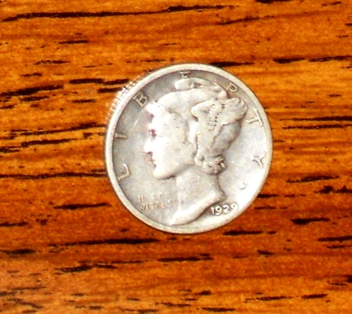 1929  SILVER MERCURY DIME - GRADES "FINE"