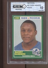1989 Barry Sanders Score #257 Gem Mint 10 RC Rookie Detroit Lions