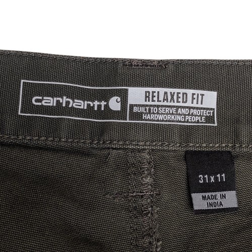 CARHARTT PANTALONES CORTOS FLEXIBLES RESISTENTES - Relajado Utilitario Carga Elastizado Trabajo Verde Ejército 31 - Imagen 2 de 10