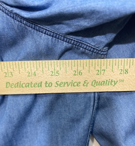 Torrid Denim Shirt Womens 3 Blue Long Sleeve Button Up 100% Cotton Chambray Top - Picture 8 of 11