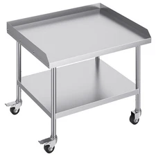 Uimoso 30"x36" Stainless Steel Prep Table with Wheels for Commercial Use