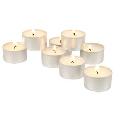Bulk 50 Pack Unscented Smokeless Long Tea Light Candles with 8 Hour Extended ...