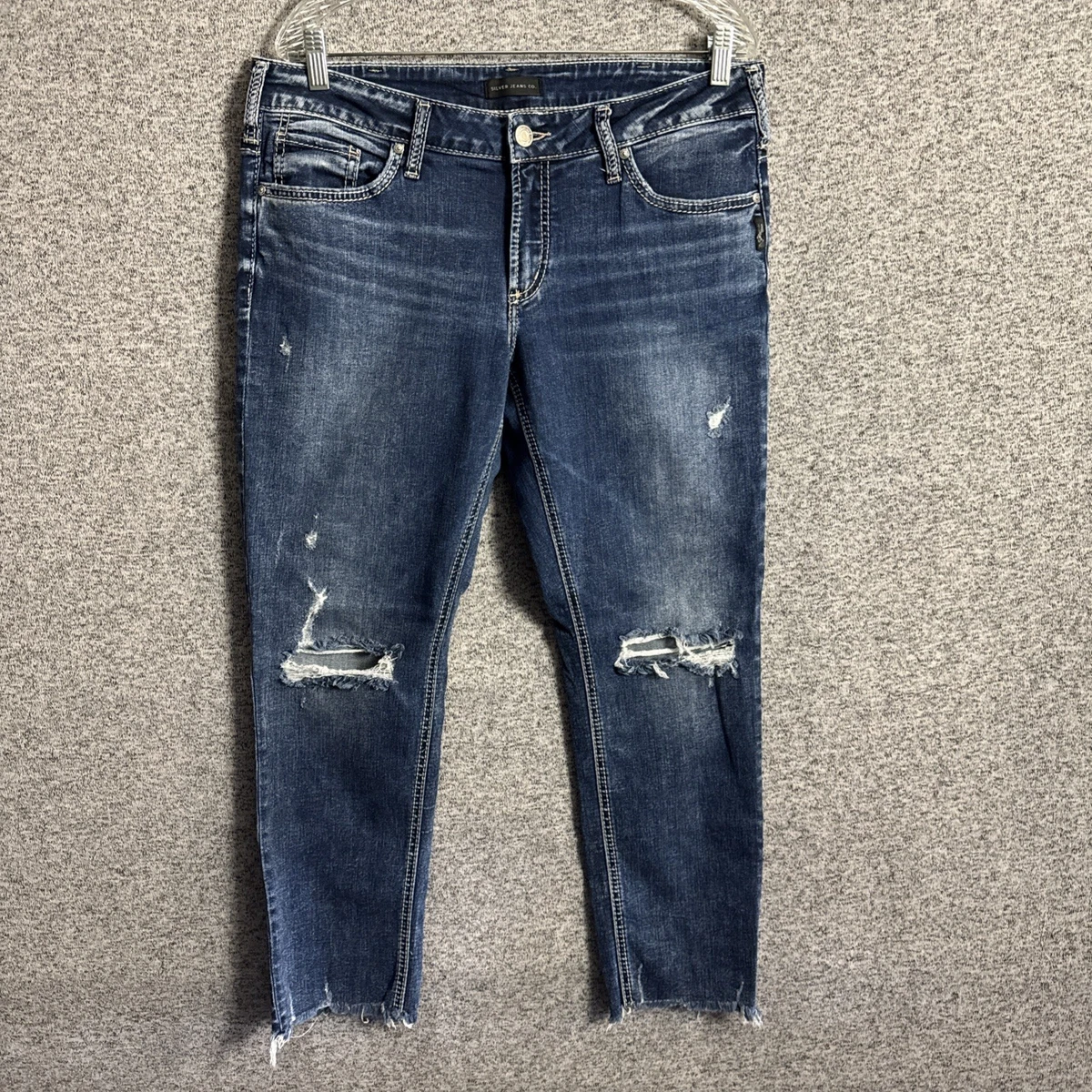 Jeans Skinny Donna Silver Jeans Co. High Note High Rise – Vestibilità Alta, Denim Elasticizzato Power Stretch, Vita 28cm, Gamba 24,6cm