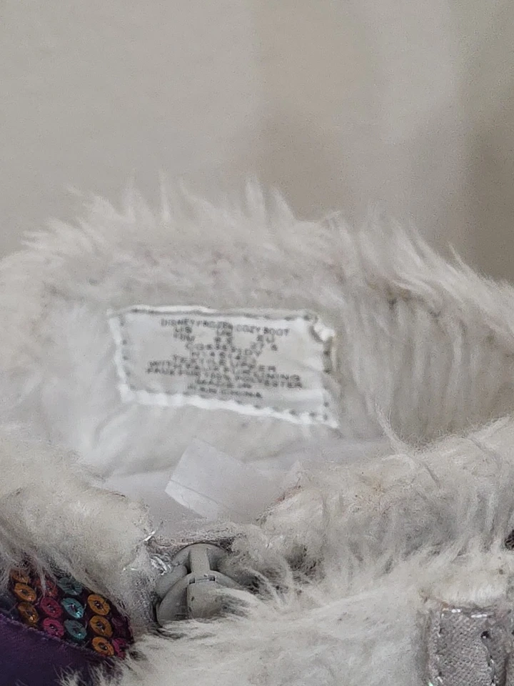 Stride Rite Disney Frozen Acogedora Lentejuelas Niñas Plata Tacón Plano Bota Elsa Anna S10 Foto 4 de 4