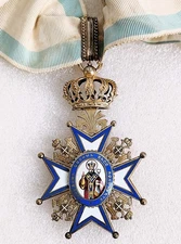 SERBIA ORDER OF SAN SAVA - RED MANTLE - COMMANDER # ORDER OF ST. SAVA. RARE