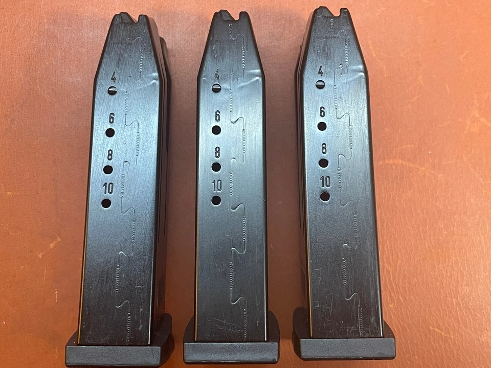 3 nuevos cargadores H&K USP40 compactos/P2000 .40 S&W 10 rondas OEM Foto 2 de 4