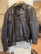 Men Leather Motorcycle Jacket Xpert Performance Gear Xl