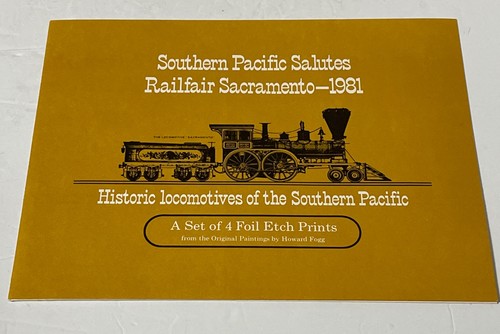 Vintage Fogg locomotive storiche del Pacifico meridionale foil incisione stampa set 4 - Foto 1 di 8