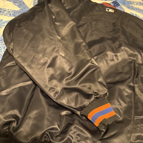 Majestic New York Mets Satin Bomber Jacket Large VGC MLB National League - Picture 11 of 16