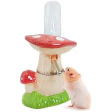 Mushroom Ceramic Hamster Water Bottle 80ML Automatic Gerbil Water Bottle Non ...