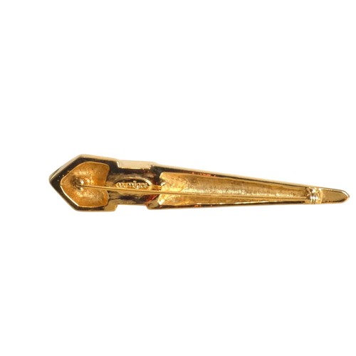 COURREGES- Gold Rhinestone Spike Brooch - Picture 3 of 4