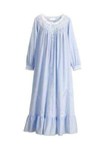Eileen West Blue Long Sleeve Moonlight Sonata Cotton Lawn Gown Size 3X