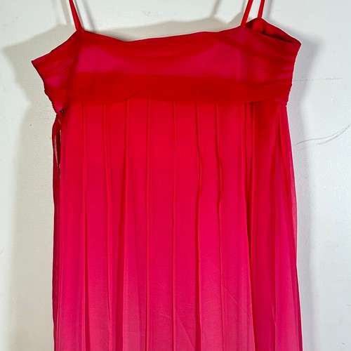 BCBG 100 % Seide ombre rosa transparent Mini trägerlos Korsett Kleid Rüschen Y2K - Bild 8 von 13