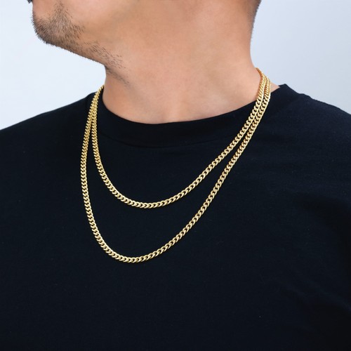 10K Yellow Gold Mens 5mm Miami Cuban Link Chain Italian Necklace Box Clasp 24" - Picture 9 of 12