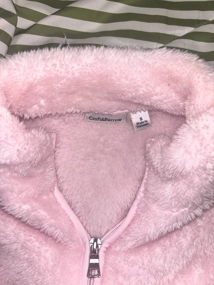 Women's Croft & Barrow Minky Super Soft Velboa Fleece Vest Pastel Pink S M L - Image 4 of 4