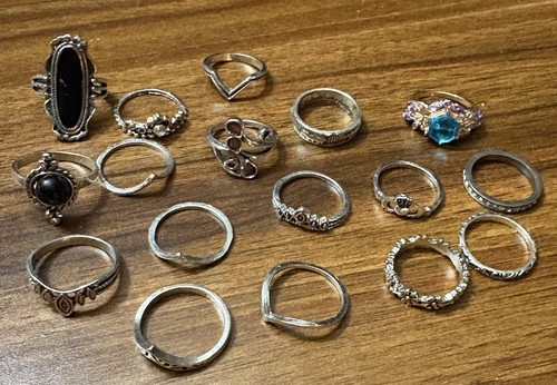 Stück Ring Konvolut verschiedene Größen und Designs SILBER Kunstschmuck