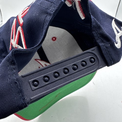 Vintage Atlanta Braves Hat Back Talk MLB Snapback Back Script 90s Twill Twins - Picture 6 of 9