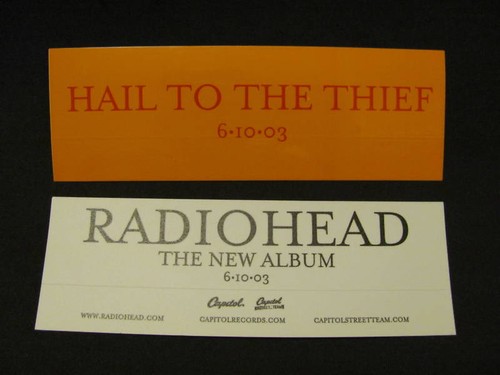 Radiohead Hail ThiefOrange Promo Sticker Bike Board Car - Picture 1 of 3