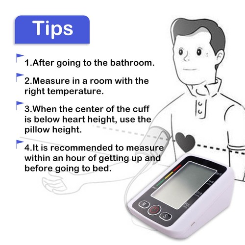 Automatic Digital Blood Pressure Monitor Upper Arm Machine Heart Rate Monitor - Picture 7 of 16