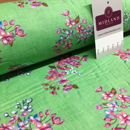 £6.50 Floral Silky Soft 100% Cotton Lawn Dress Fabric M1559 Mtex - Picture 42 of 45