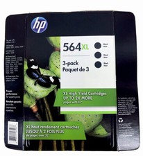 NEW HP Deskjet Cartridge 564 XL Black Ink 3 Pack Sealed EXP 11/2019.