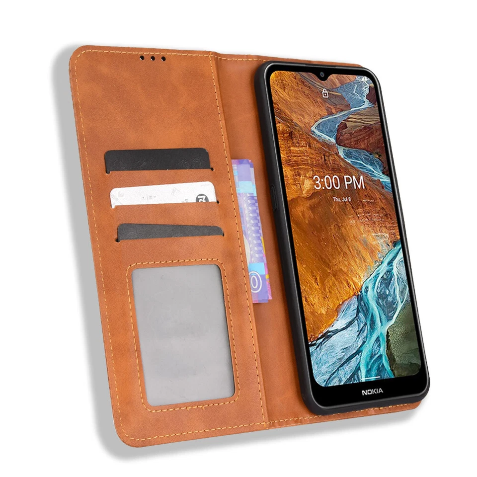 For Nokia G300 Case PU Leather Shockproof Magnetic Wallet Card Slots Flip Cover - Image 4 of 4