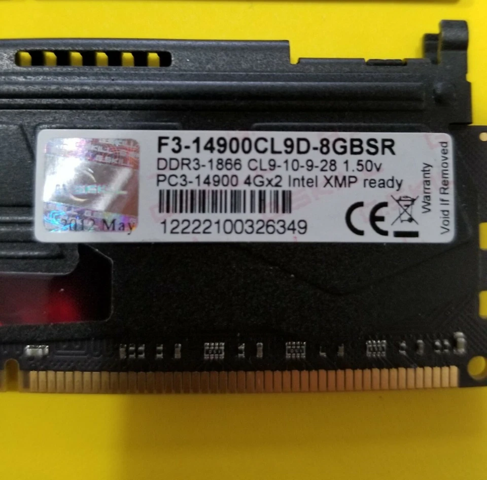 G. Skill Sniper 8GB (2 x 4GB) PC3-14900 DDR3-1866 Memory F3-14900CL9D-8GBSR Kit - Image 3 of 3