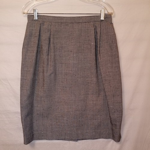 Kasper For A.S.L Skirt Suit 14/15 Black White Houndstooth Shortsleeve Vintage F3 - Picture 17 of 24