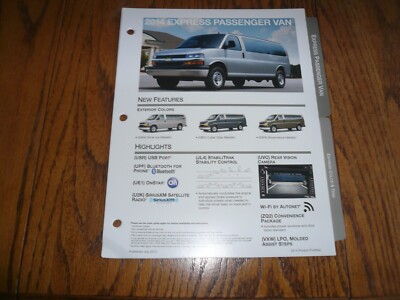 2014 Chevy Express Passenger VAN Product Portfolio Feature Pages - Vintage