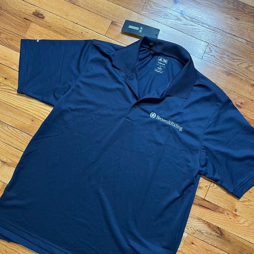 Polo golf brokeraggio assicurazione marrone e equitazione nuova con etichetta Adidas taglia media - Foto 3 di 7