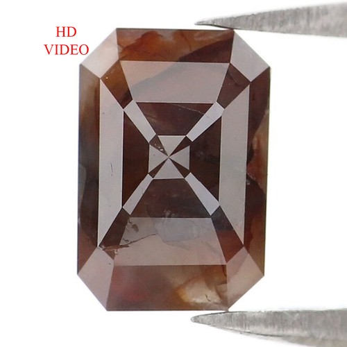 1.36 CT Natural Loose Emerald Diamond 7.80 MM Brown Grey Color Diamond LQ7129 - Picture 1 of 8