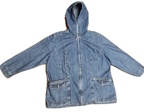 Vintage LA BLUES Hooded Jean Denim Chore Coat Jacket Full Zip Women’s Size 20W - Bild 1 von 6