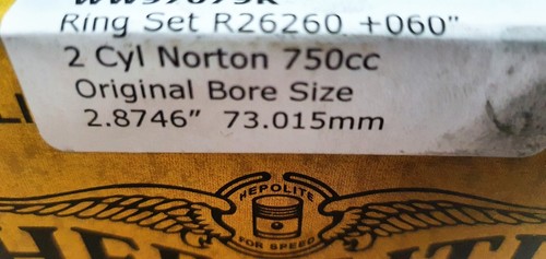 Norton 750cc Doppelkolbenringe Hepolite 73,015 mm +060. - Bild 2 von 5