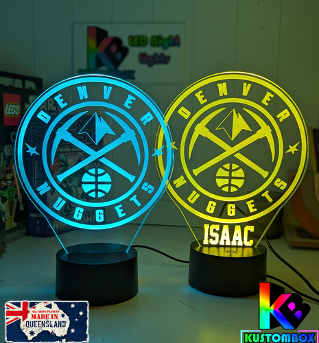 DENVER NUGGETS BASKETBALL Personalised 3D LED Night Light 7 Colour Change Lamp - Picture 5 of 20