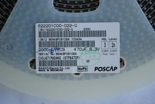 CONDENSADOR 470uF 6.3v SANYO Tantalio 6TPB470M Baja ESR RoHS PS Reparación 8 un. - Imagen 4 de 5