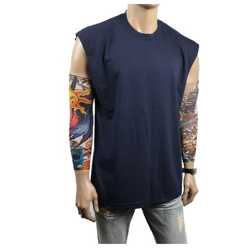 Mens HEAVY WEIGHT Crew neck Sleeveless Shirt Muscle Tank Fitness Gym Big & Tall - Picture 18 of 27