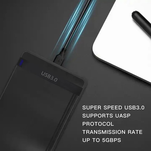 USB 3.0 SATA External Hard Drive Case 2.5 Inch Enclosure Caddy HDD SSD Black - Picture 3 of 13